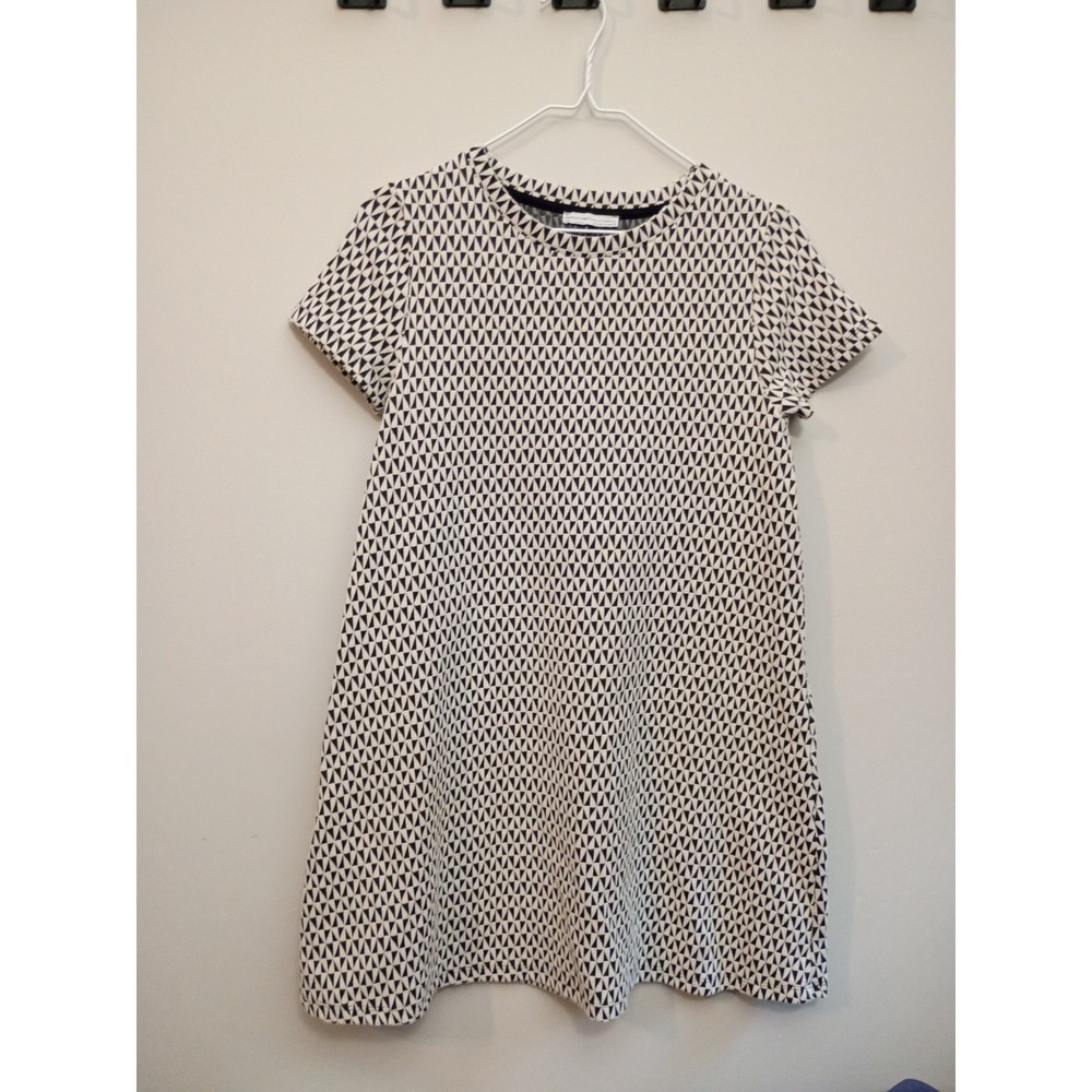 Zara Trafaluc Womens Black White Geometric Triangle Print Shift Dress Medium
